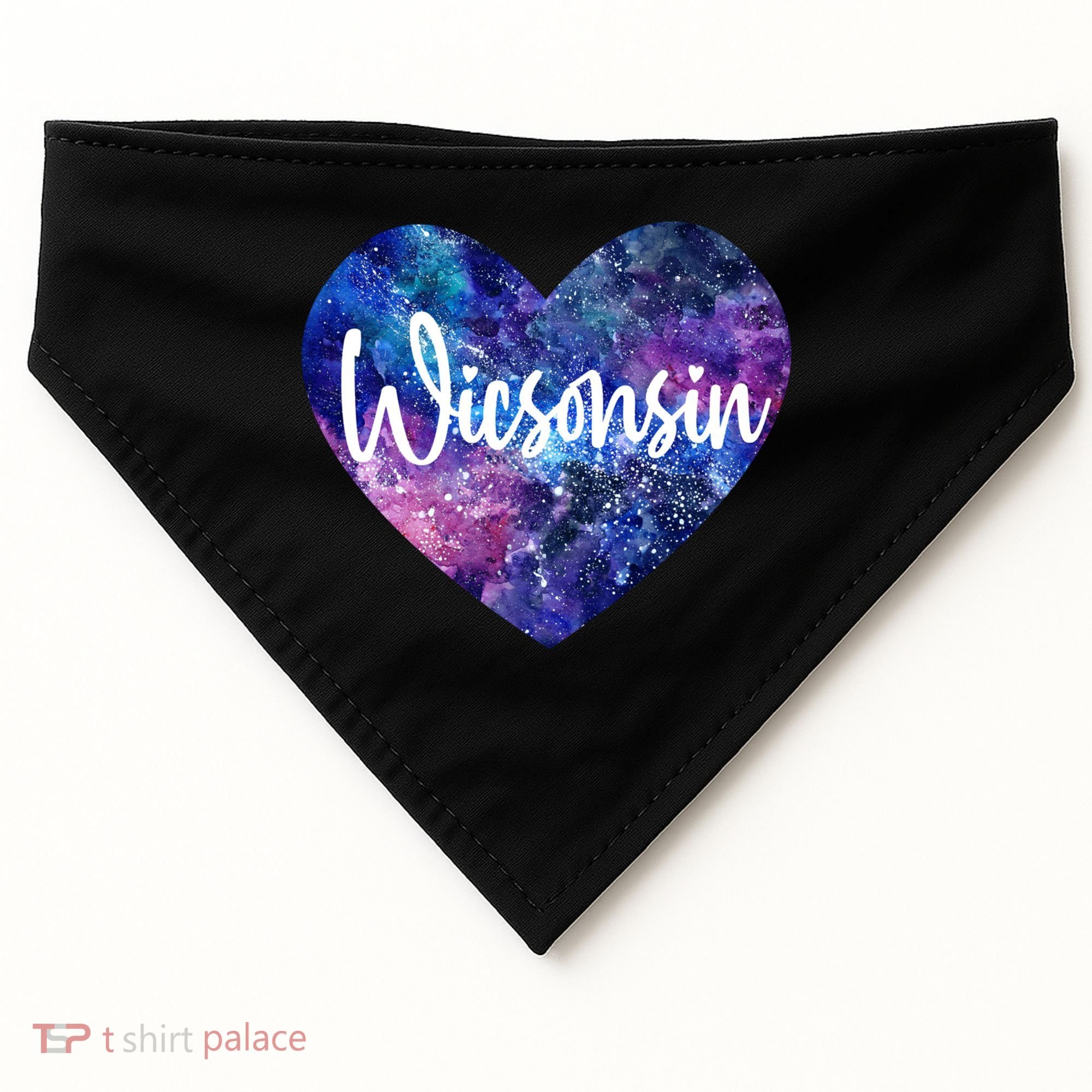 I Love Wisconsin Usa Great Gift USA-Made Doggie Bandana