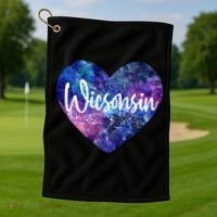 I Love Wisconsin Usa Great Gift Golf Towel thumb 1