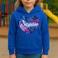 I Love Wisconsin Usa Great Gift Kids Hoodie thumb 3