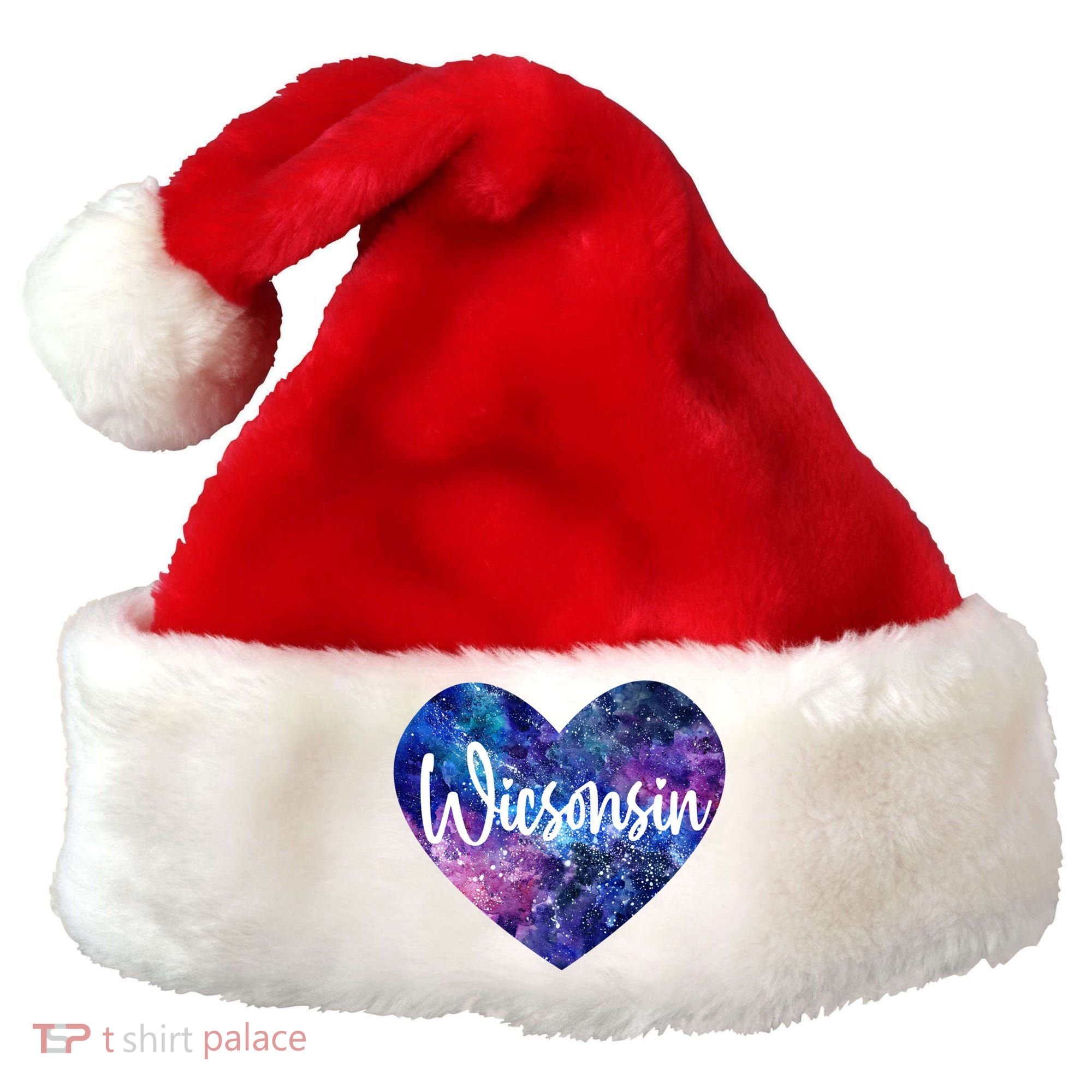 I Love Wisconsin Usa Great Gift Santa Hat