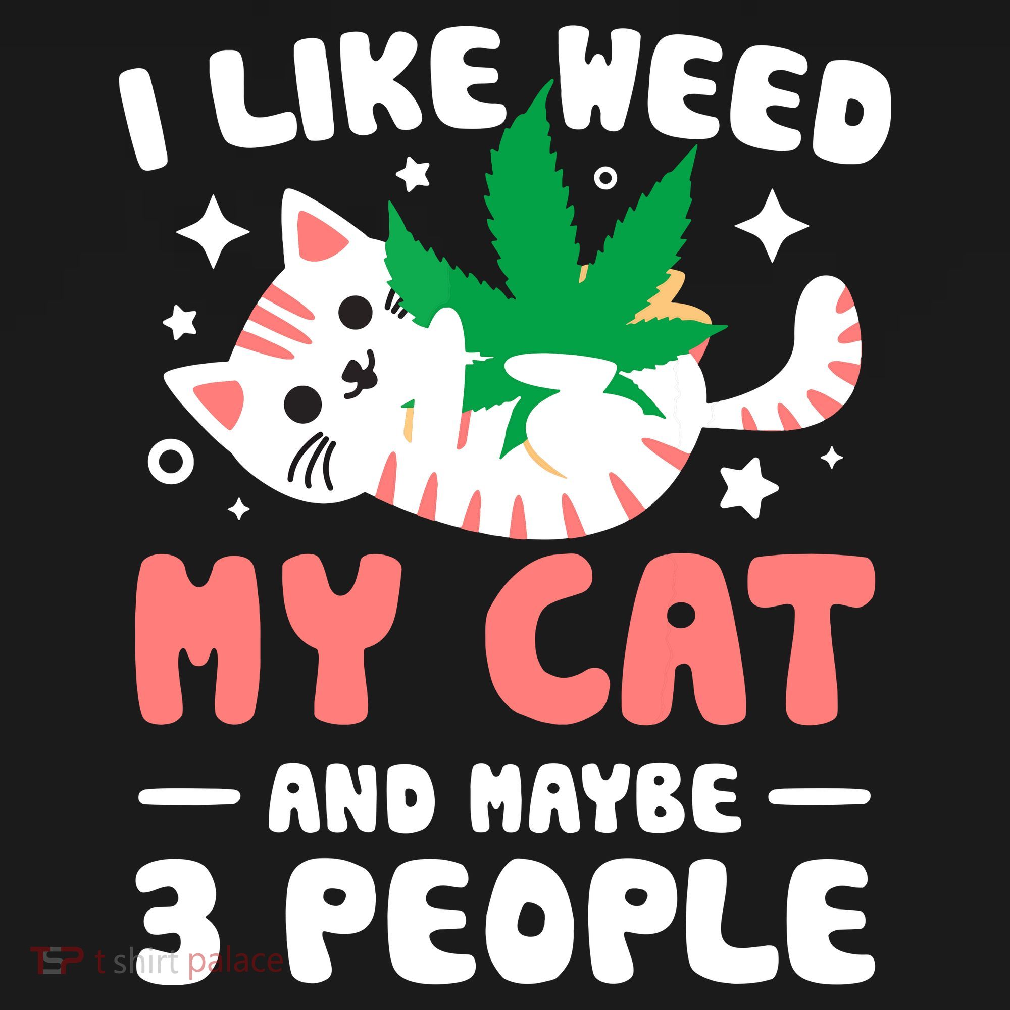I Like Weed My Cat Maybe 3 People 420 Cannabis Stoner Gift Women's Tank Top