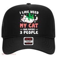 I Like Weed My Cat Maybe 3 People 420 Cannabis Stoner Gift Hat thumb 0