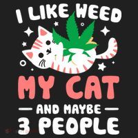 I Like Weed My Cat Maybe 3 People 420 Cannabis Stoner Gift Hat thumb 2