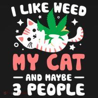 I Like Weed My Cat Maybe 3 People 420 Cannabis Stoner Gift Women's Long Sleeve Shirt thumb 2