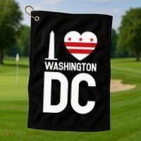 I Love Washington DC Golf Towel thumb 1
