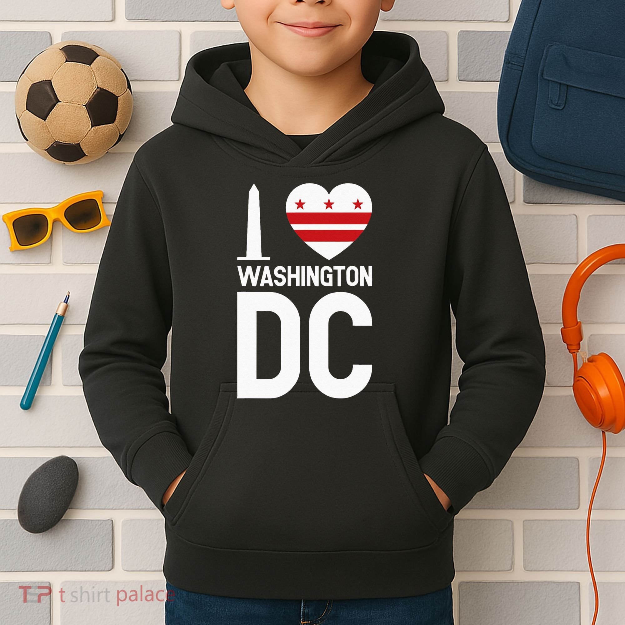 I Love Washington DC Kids Hoodie