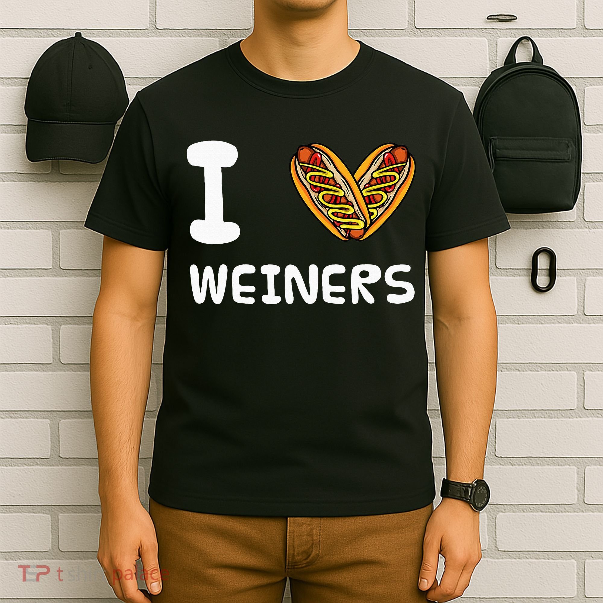 I Love Weiners Hotdogs Frankfurter Wiener Frank Sausage Bun T-Shirt