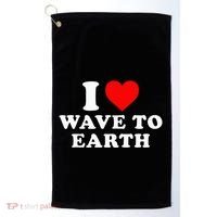 I Love Wave To Earth Funny I Heart Wave To Earth Golf Towel thumb 0