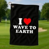 I Love Wave To Earth Funny I Heart Wave To Earth Golf Towel thumb 1