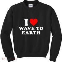 I Love Wave To Earth Funny I Heart Wave To Earth Kids Sweatshirt thumb 0