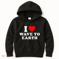 I Love Wave To Earth Funny I Heart Wave To Earth Kids Hoodie thumb 0