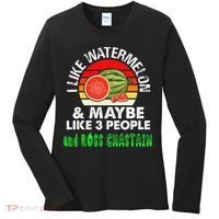 I LIKE WATERMELON AND MAYBE LIKE 3 PEOPLE & ROSS CHASTAIN Women's Long Sleeve Shirt thumb 0