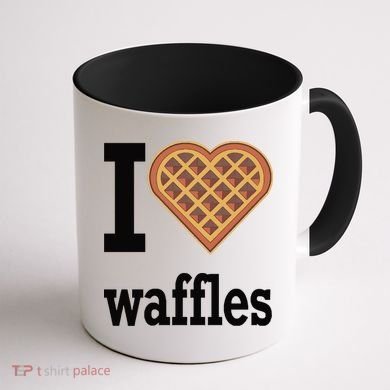 I Love Waffles Coffee Mug back
