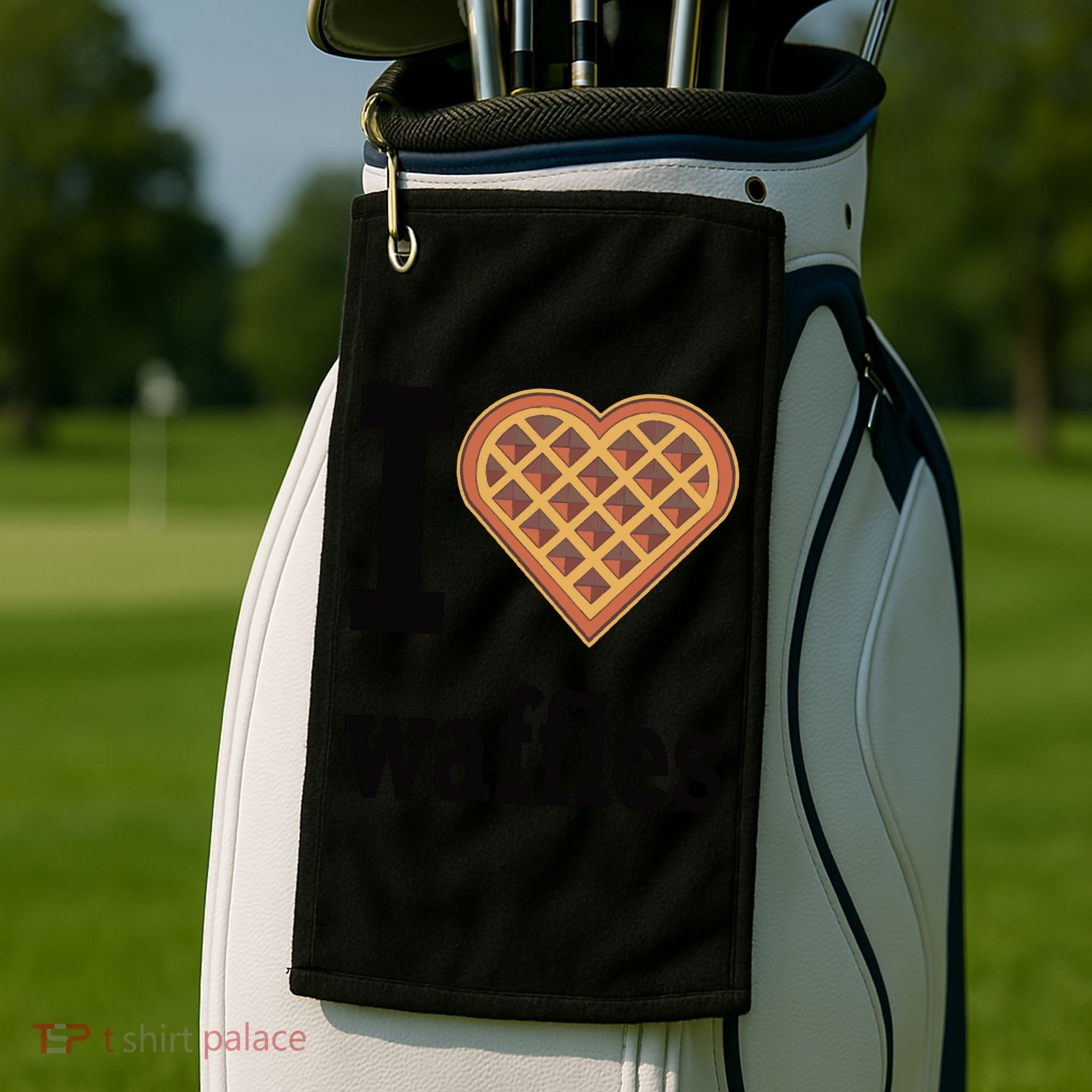 I Love Waffles Golf Towel