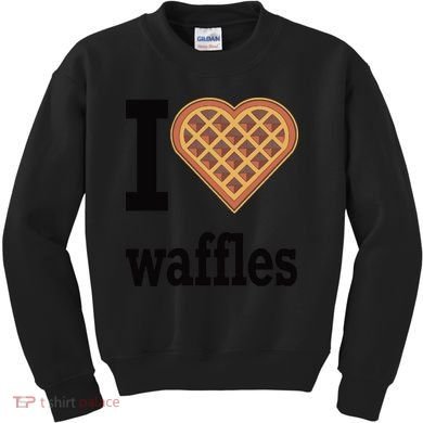 I Love Waffles Kids Sweatshirt