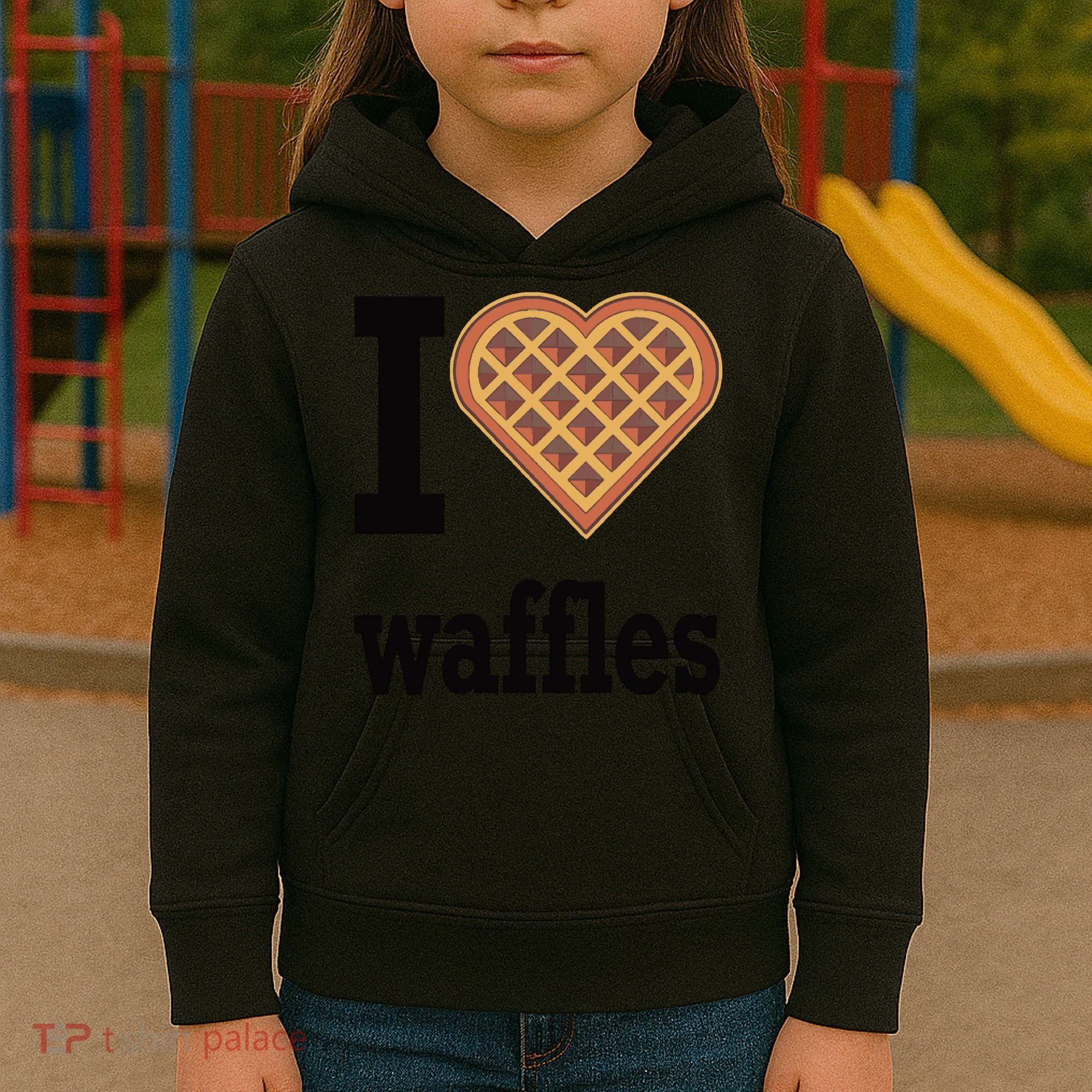 I Love Waffles Kids Hoodie