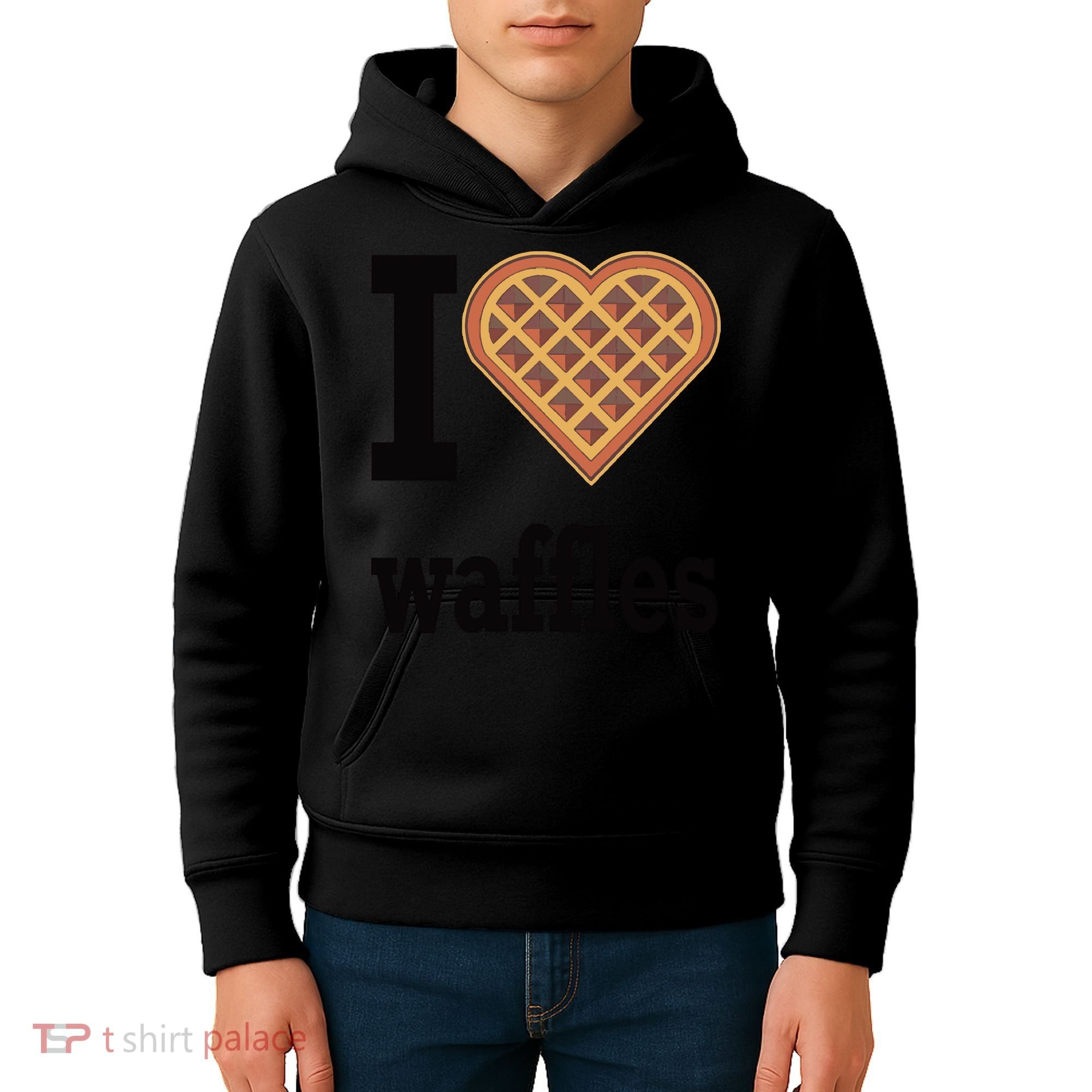 I Love Waffles Kids Hoodie