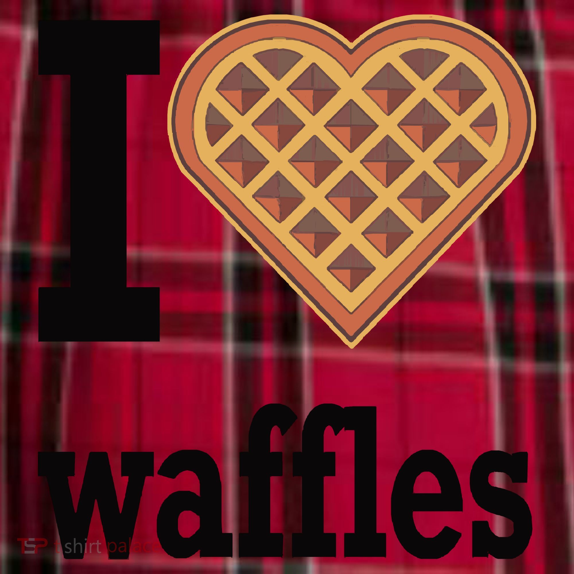 I Love Waffles Women's Flannel Plaid Pajama Pants