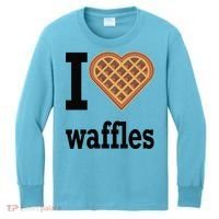 I Love Waffles Kids Long Sleeve Shirt thumb 0