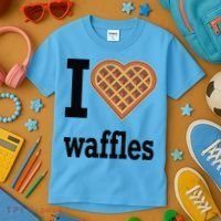 I Love Waffles Kids T-Shirt thumb 3