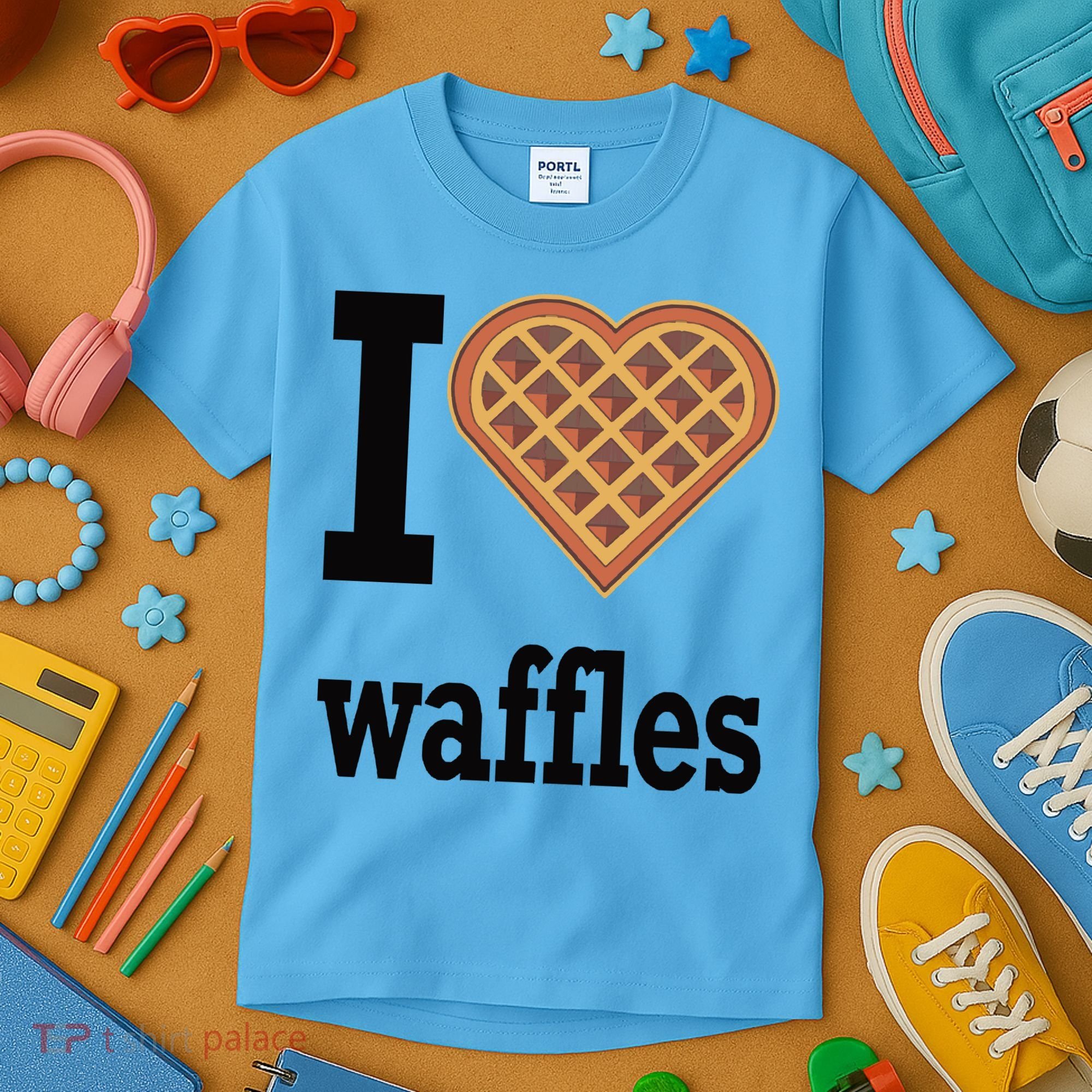 I Love Waffles Kids T-Shirt