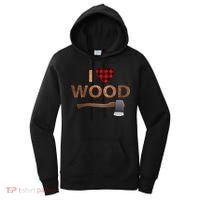 I Love Wood Lumberjack Heart Halloween Party Gift Women's Hoodie thumb 0