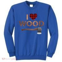 I Love Wood Lumberjack Heart Halloween Party Gift Sweatshirt thumb 0