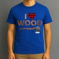 I Love Wood Lumberjack Heart Halloween Party Gift T-Shirt thumb 3