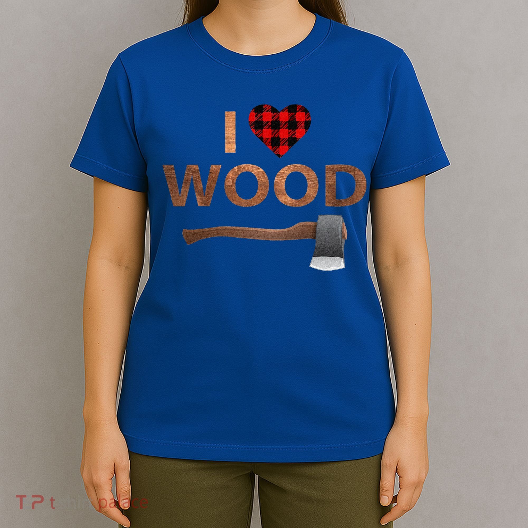 I Love Wood Lumberjack Heart Halloween Party Gift T-Shirt