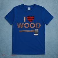 I Love Wood Lumberjack Heart Halloween Party Gift T-Shirt thumb 5