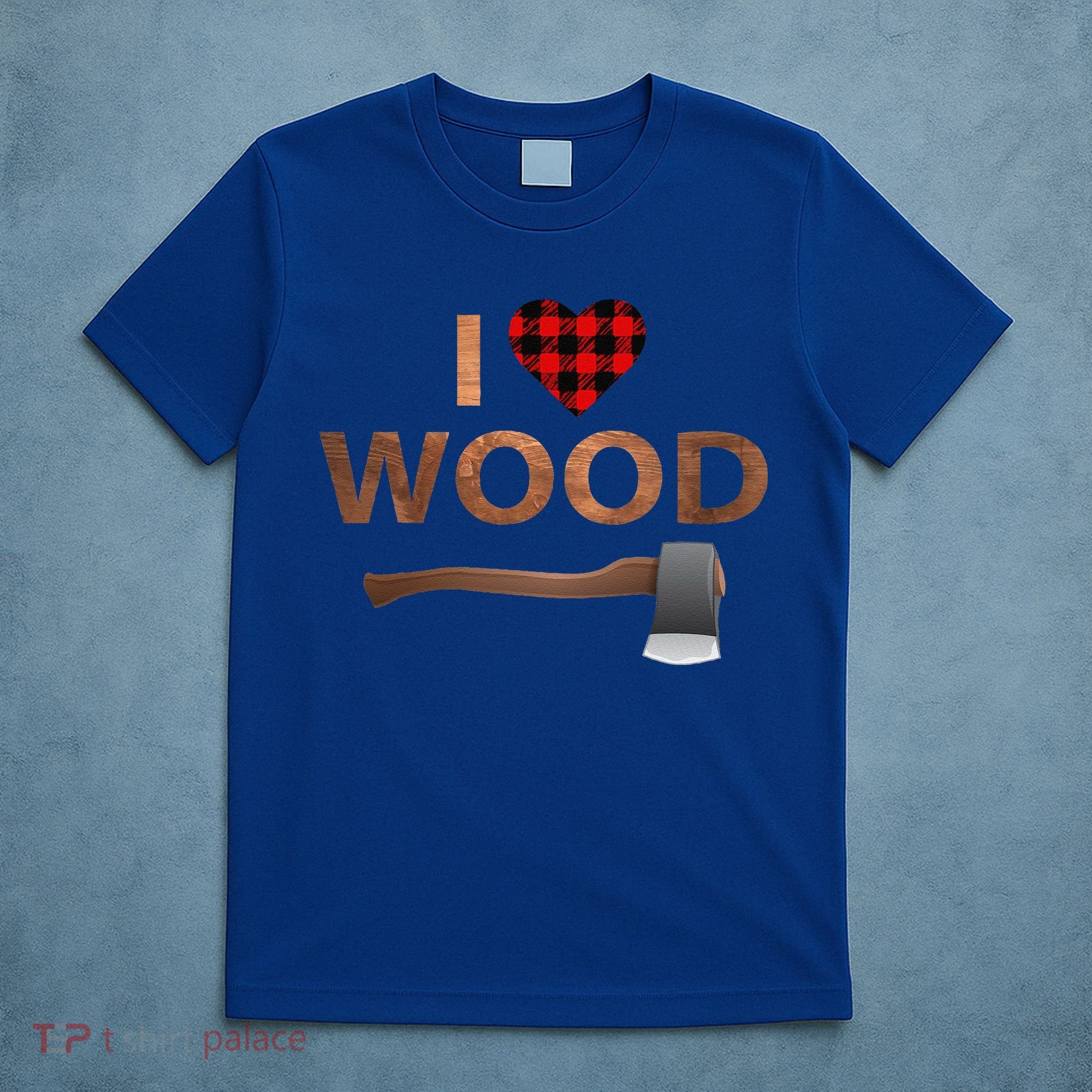 I Love Wood Lumberjack Heart Halloween Party Gift T-Shirt