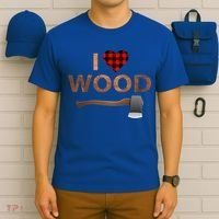 I Love Wood Lumberjack Heart Halloween Party Gift T-Shirt thumb 6