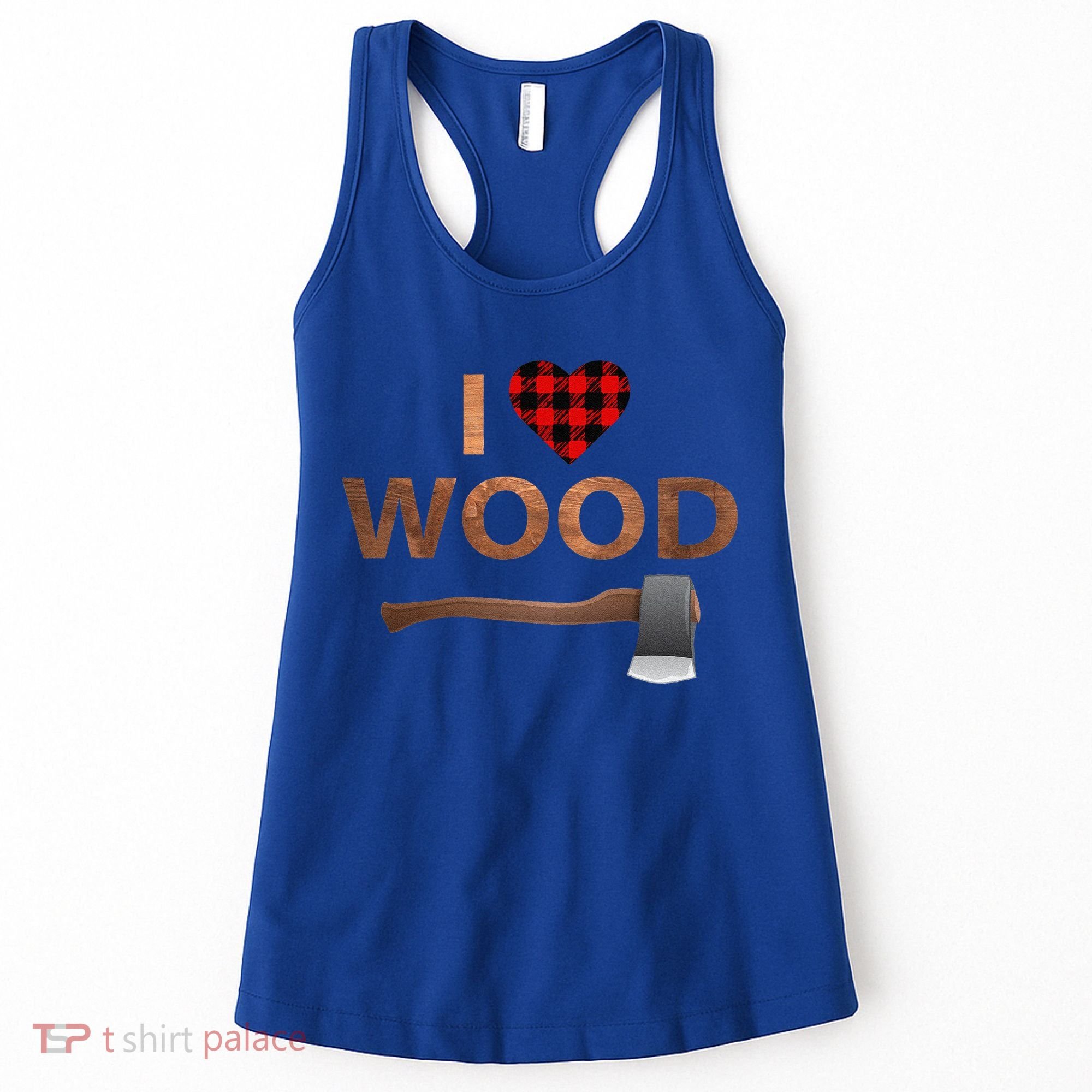 I Love Wood Lumberjack Heart Halloween Party Gift Women's Tank Top