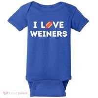 I Love Weiners Frank Sausage Bun Hotdogs Food Great Gift Baby Bodysuit thumb 0