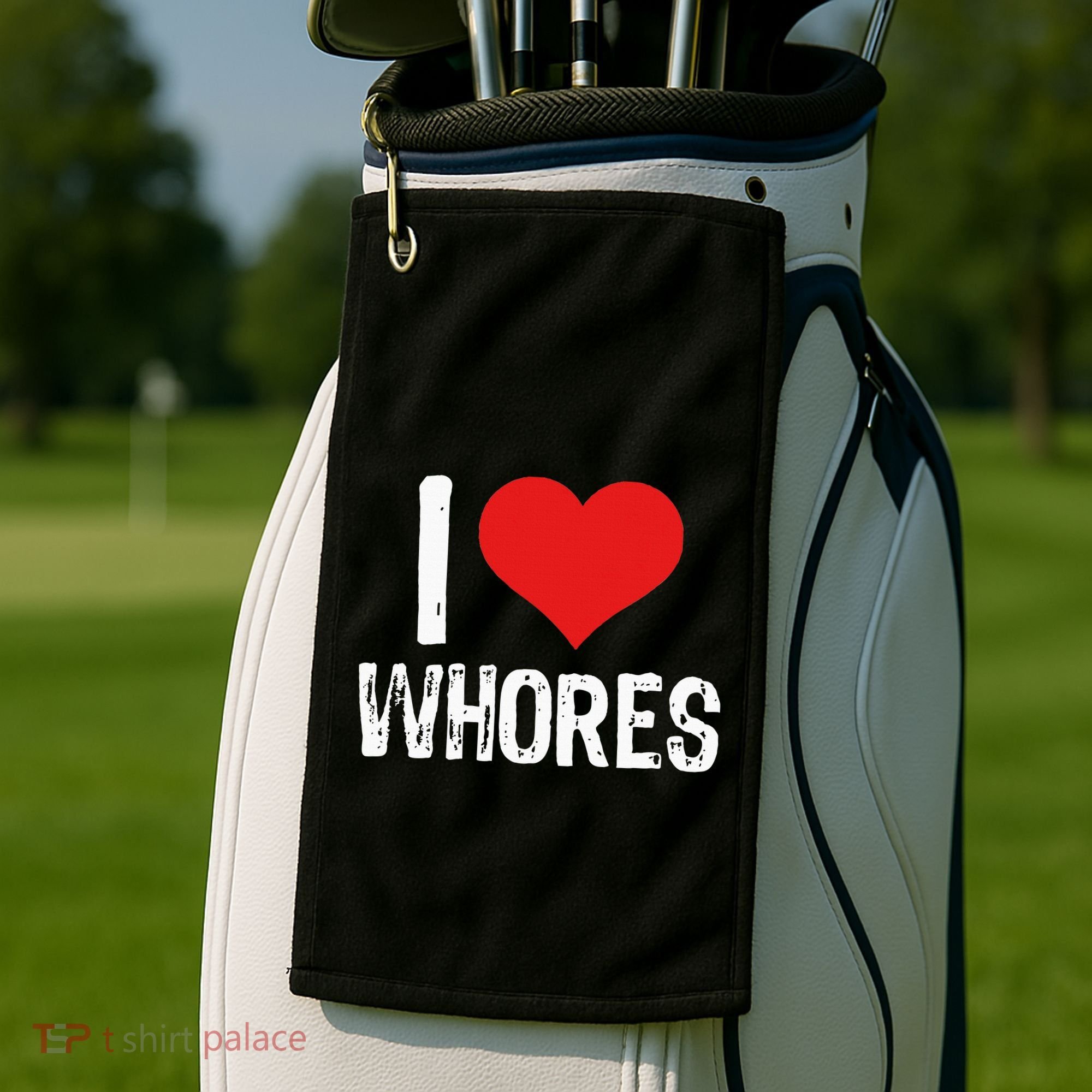 I Love Whores Golf Towel