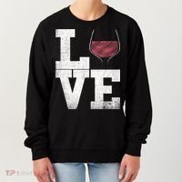 I Love Wine Red Wine Glass Heart Meaningful Gift Wine Er Distressed Funny Gift Women's Sweatshirt thumb 0