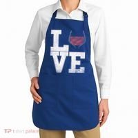 I Love Wine Red Wine Glass Heart Meaningful Gift Wine Er Distressed Funny Gift Apron thumb 2