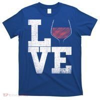 I Love Wine Red Wine Glass Heart Meaningful Gift Wine Er Distressed Funny Gift T-Shirt thumb 0