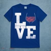 I Love Wine Red Wine Glass Heart Meaningful Gift Wine Er Distressed Funny Gift T-Shirt thumb 5