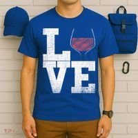 I Love Wine Red Wine Glass Heart Meaningful Gift Wine Er Distressed Funny Gift T-Shirt thumb 6