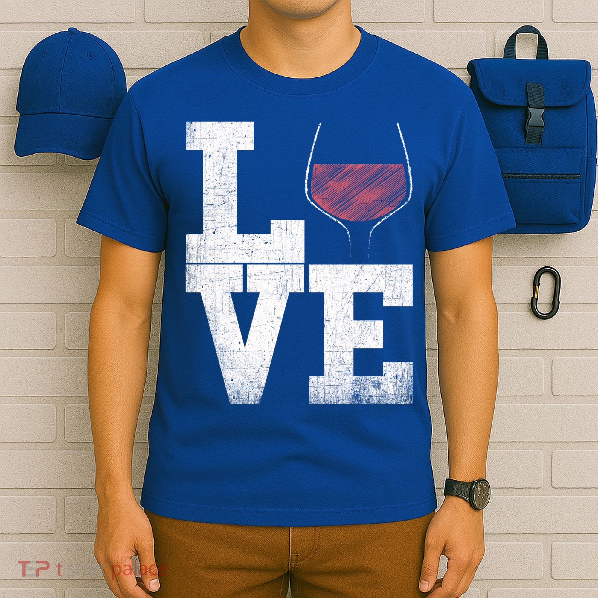 I Love Wine Red Wine Glass Heart Meaningful Gift Wine Er Distressed Funny Gift T-Shirt
