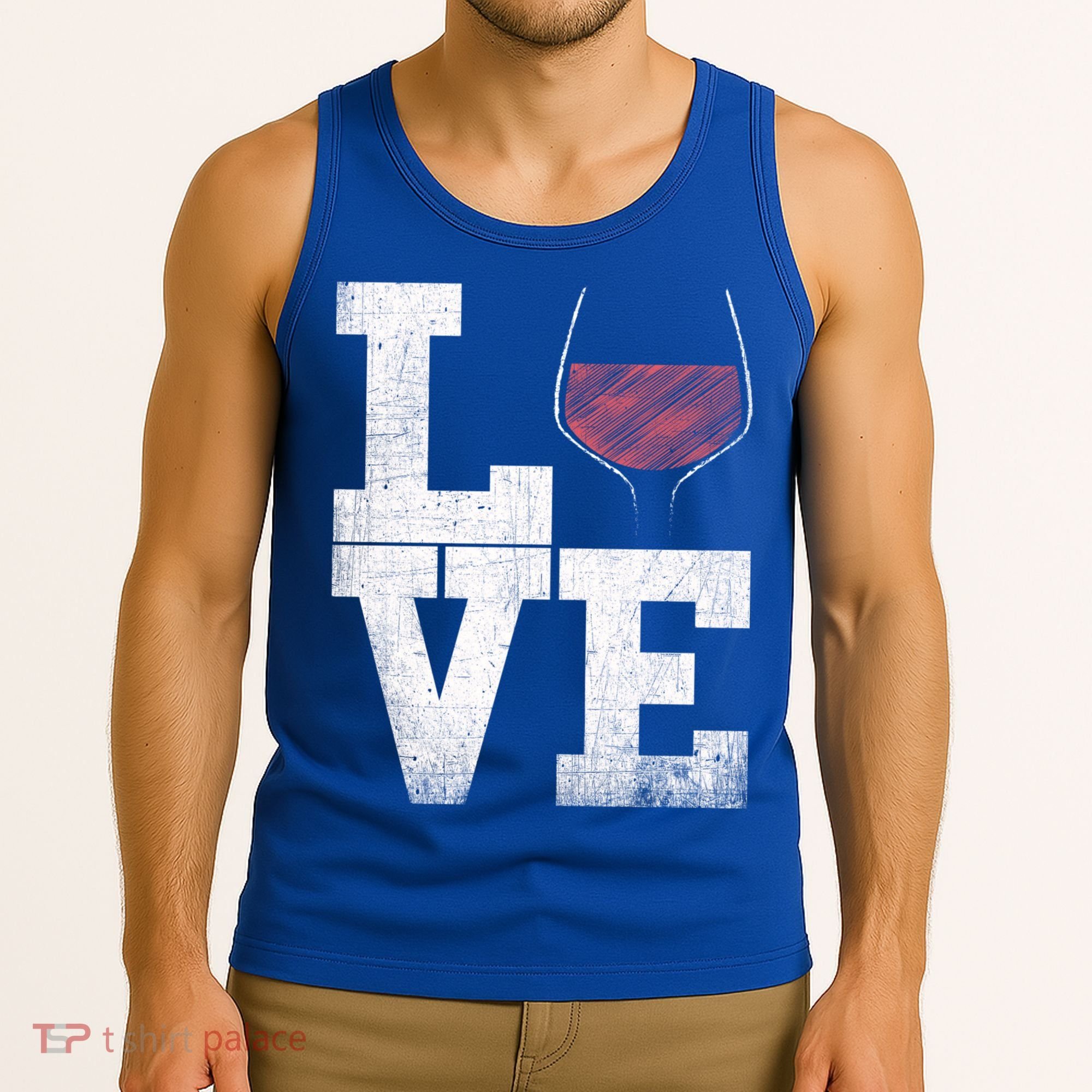I Love Wine Red Wine Glass Heart Meaningful Gift Wine Er Distressed Funny Gift Tank Top