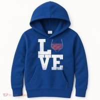 I Love Wine Red Wine Glass Heart Meaningful Gift Wine Er Distressed Funny Gift Kids Hoodie thumb 0