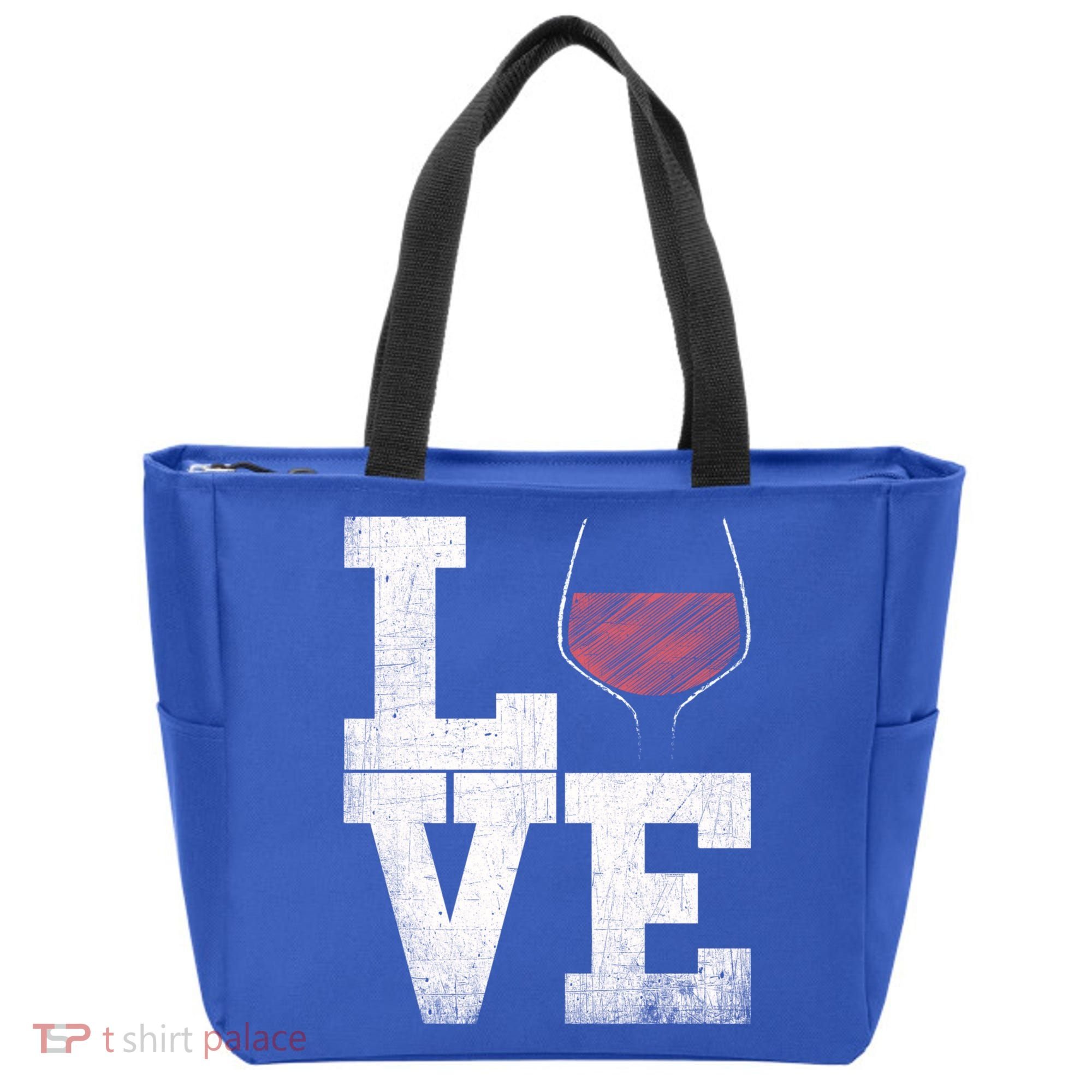 I Love Wine Red Wine Glass Heart Meaningful Gift Wine Er Distressed Funny Gift Tote Bag