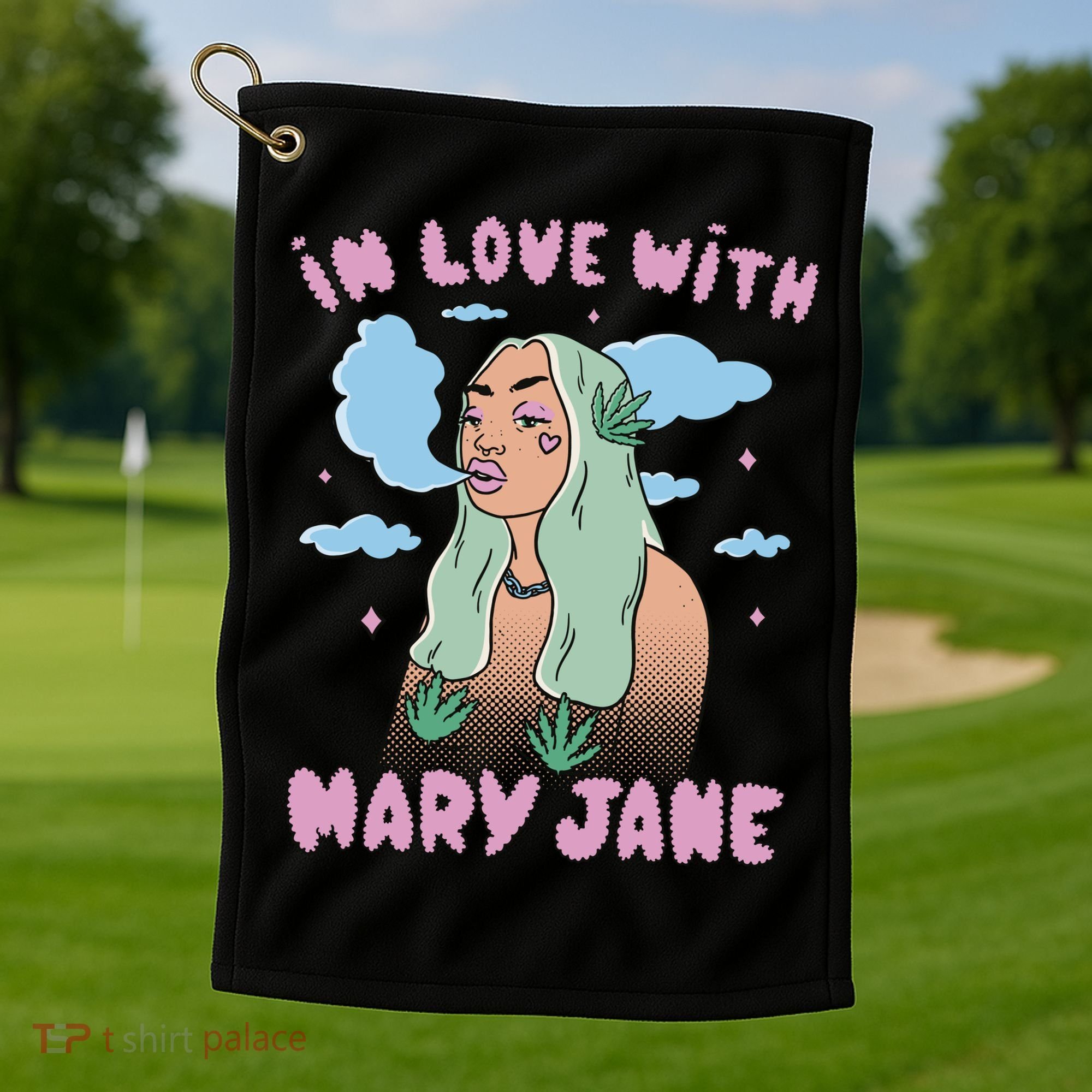 In Love With Mary Jane Female Marijuana Golf Towel