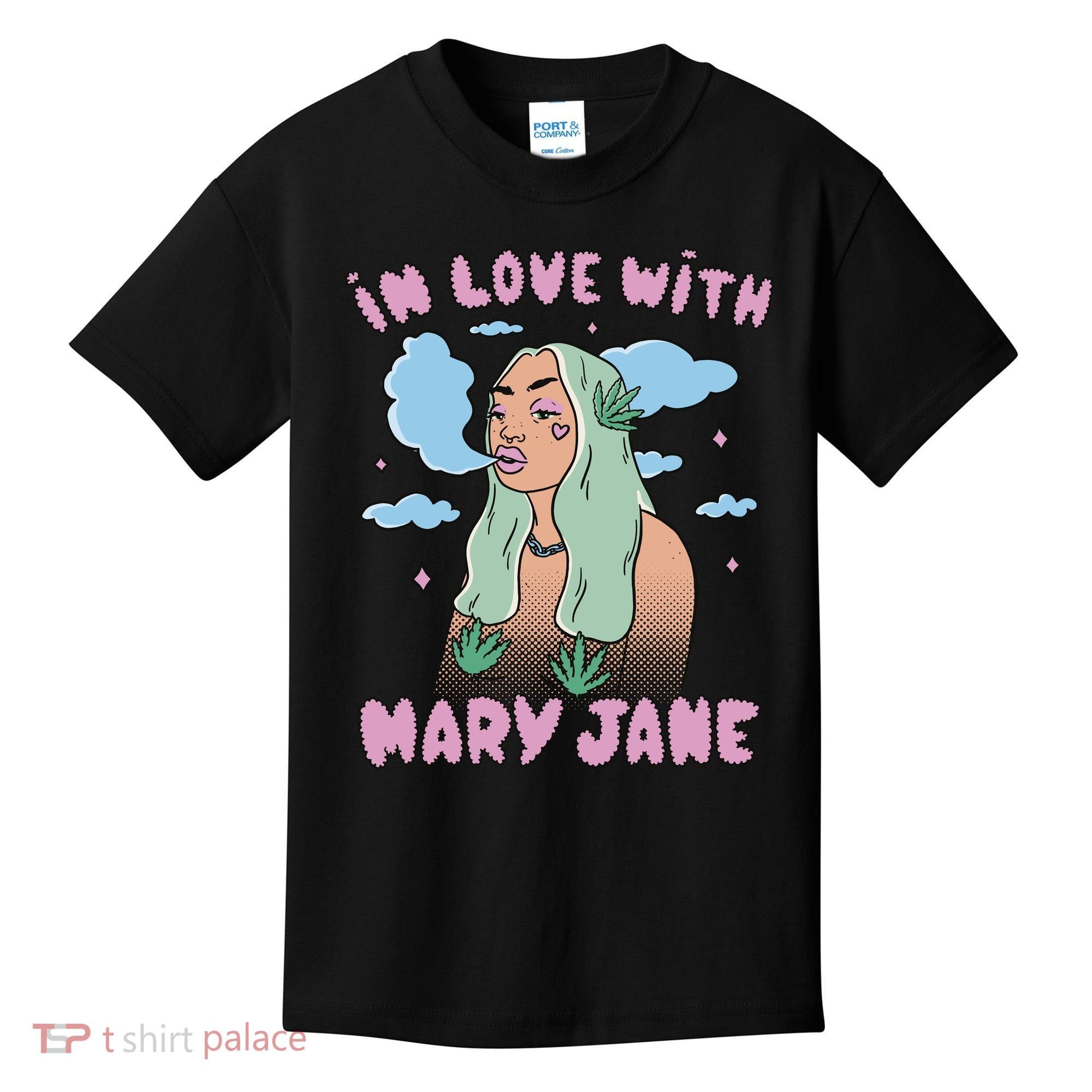 In Love With Mary Jane Female Marijuana Kids T-Shirt