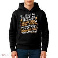 I Literally Want My Tax Dollars To Support National Parks  Kids Hoodie thumb 4