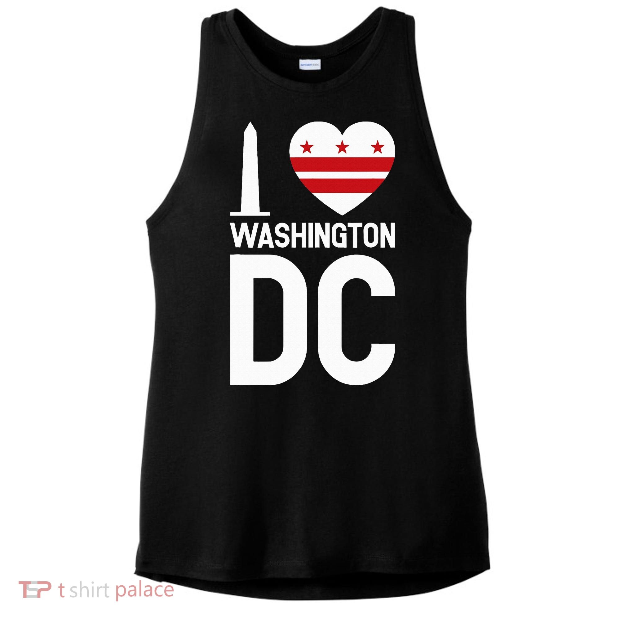 I Love Washington Dc Ladies PosiCharge Tri-Blend Wicking Tank