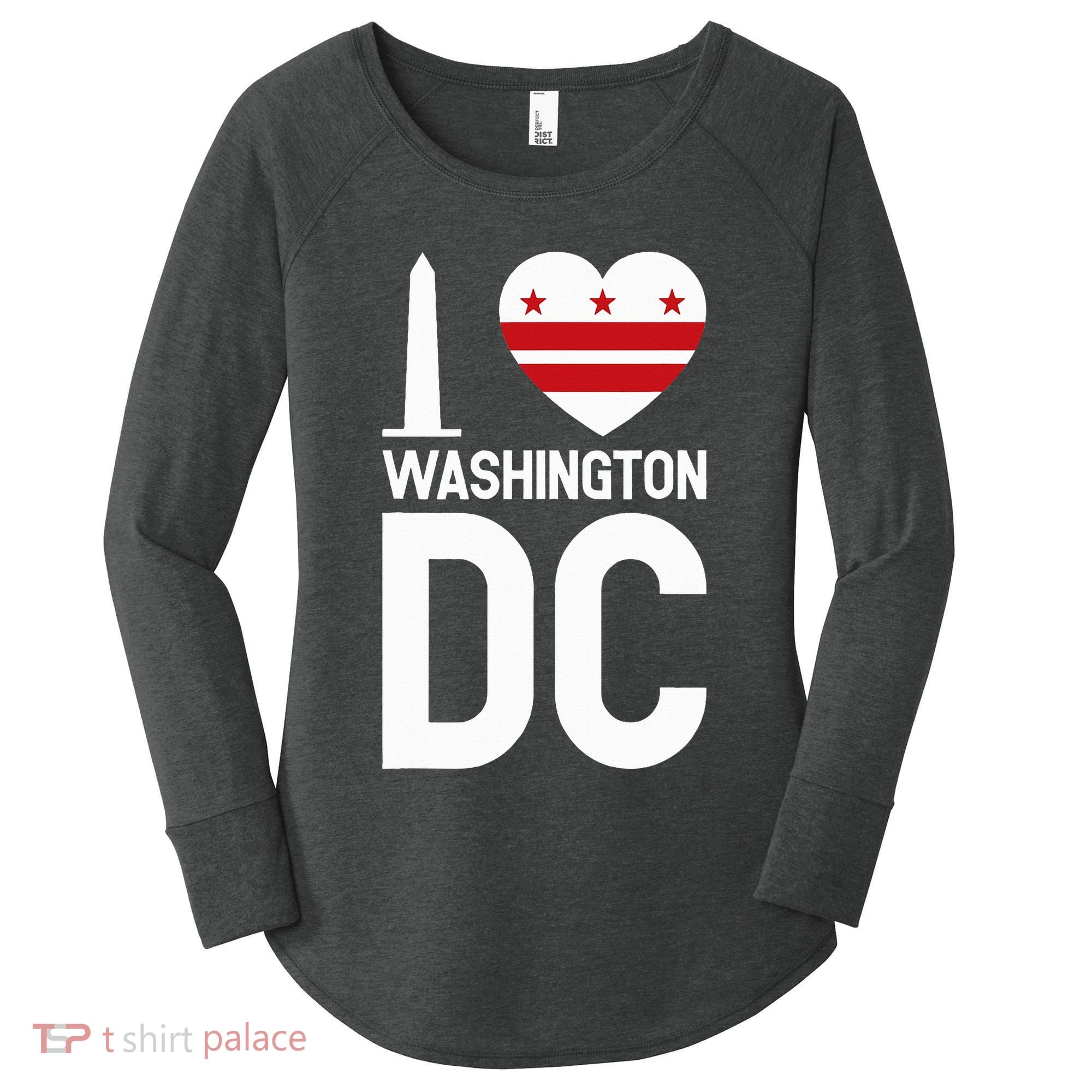 I Love Washington Dc Women's Perfect Tri Tunic Long Sleeve Shirt