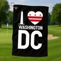 I Love Washington Dc Golf Towel thumb 1